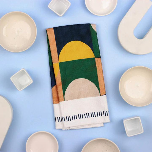 Geo Boho Colorblock Dish Towel