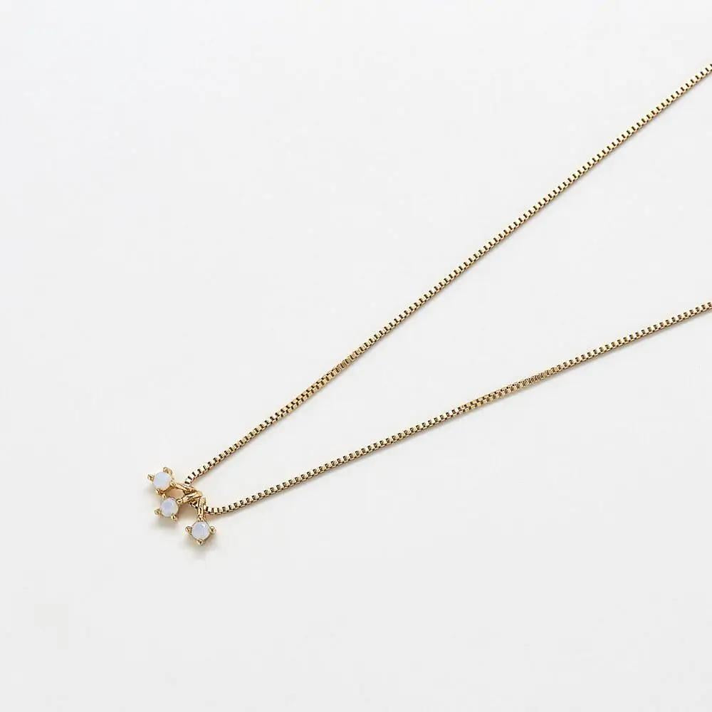 Dainty Opal Cluster Necklace