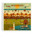 Wisconsin Folk Art Ceramic Coaster