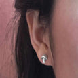Silver Mushroom Stud Earrings