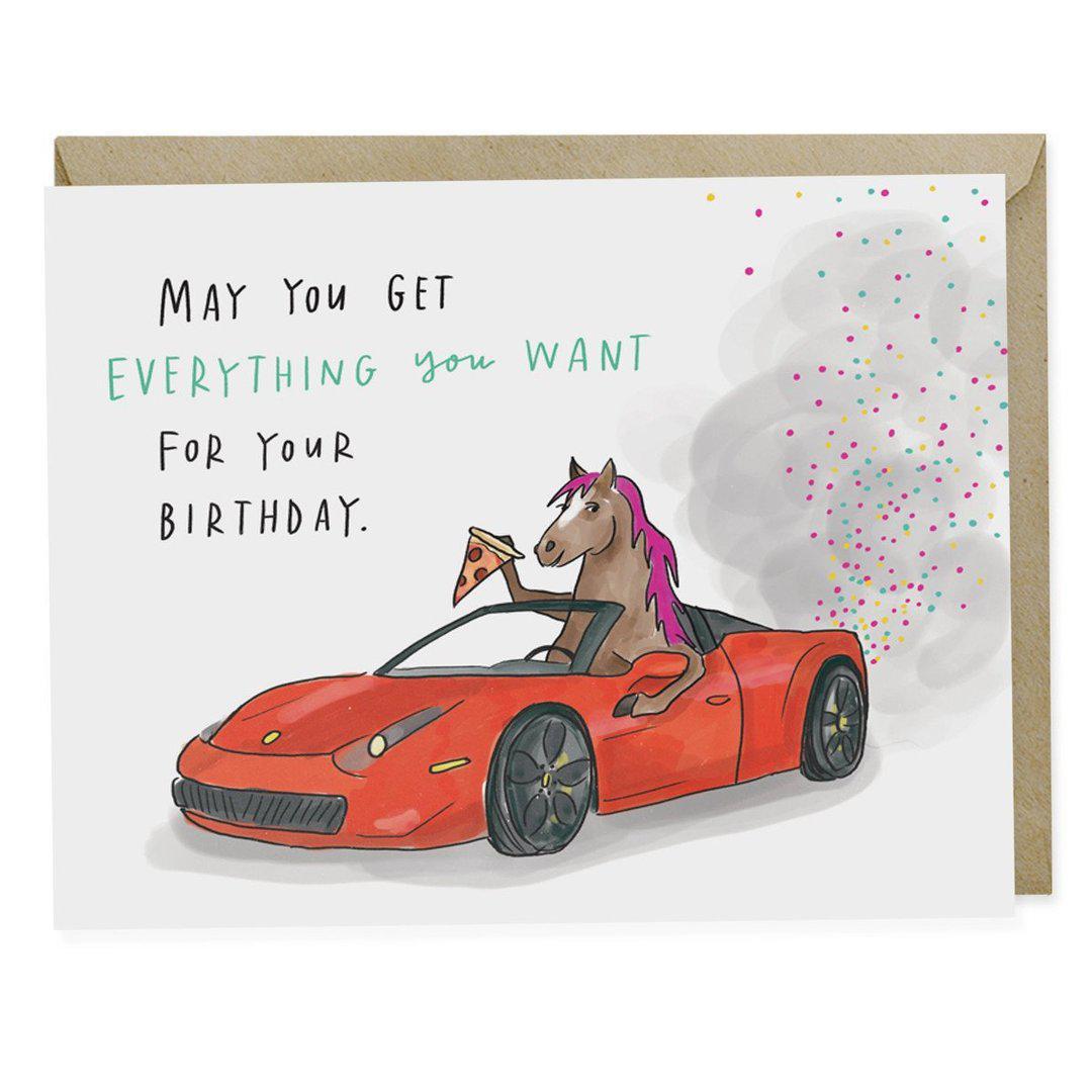 Pony Ferrari Birthday Card