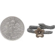 Sterling Silver Branch Ring with Bronze Cherry Blossom -Adjustable