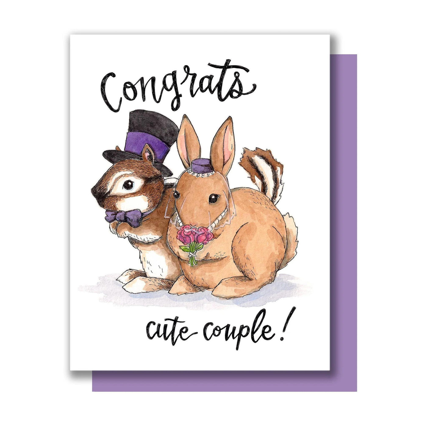 Congrats Cute Couple Wedding Card