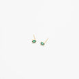 Green CZ Oval Stud Earrings