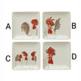 Square Stoneware Chicken Plates