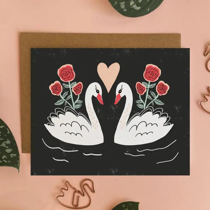 Swan Love Greeting Card