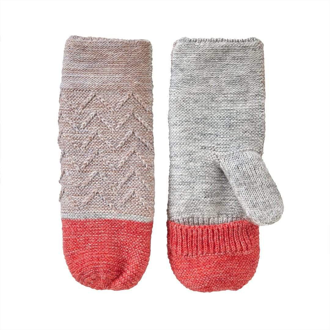 Colorblock Knit Mittens - Made From Recycled Yarn