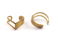 Filled Chevron Adjustable Brass Ring