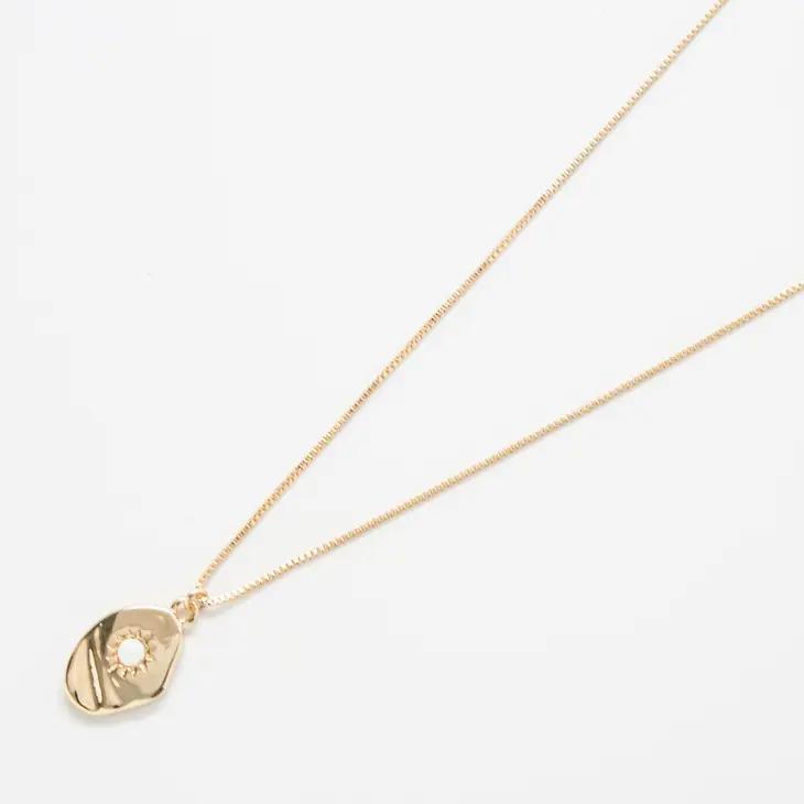 Opal Sun Medallion Necklace