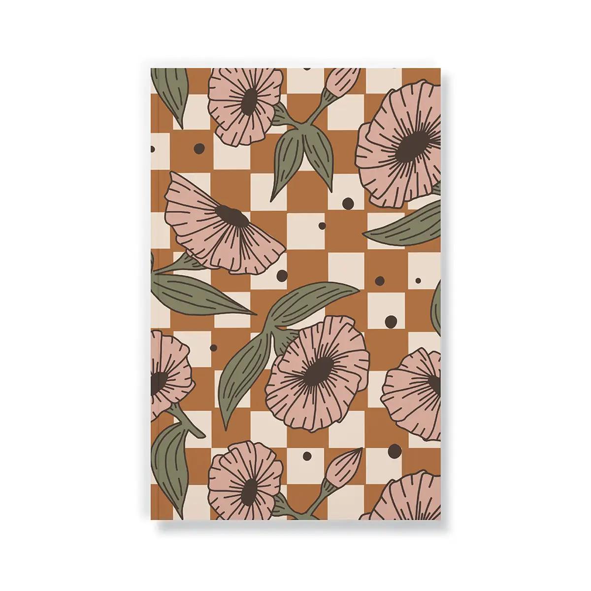 Checks and Flowers Classic Layflat Journal Notebook