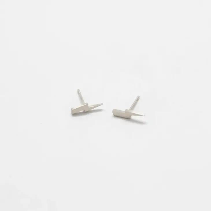 Silver Lightning Bolt Earrings