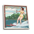 Wisconsin Water Skier Ceramic Coaster