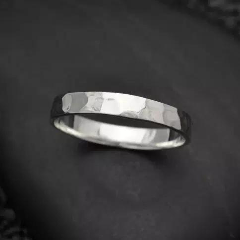 Sterling Silver Hammered Wide Ring