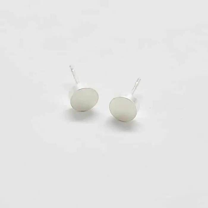 Silver Round Flat Stud