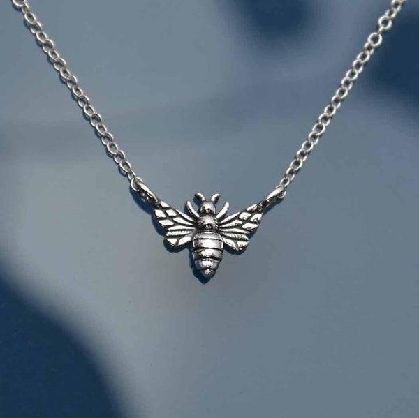 Sterling Silver Tiny Bee Necklace