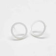 Silver Open Circle Stud Earrings