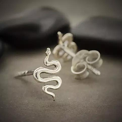 Sterling Silver Snake Earrings
