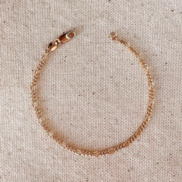 Rounded Figaro Chain Bracelet