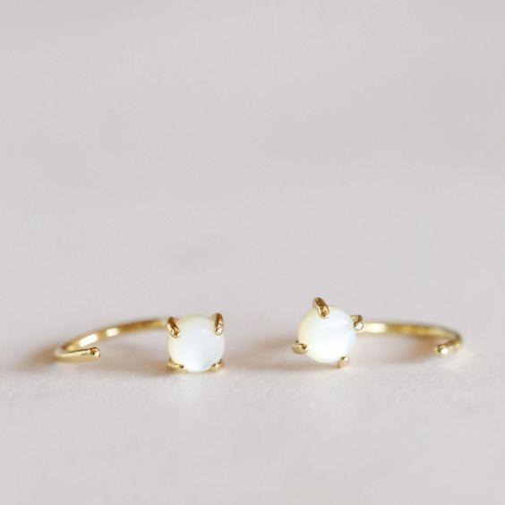 Mother of Pearl Hoop Earrings