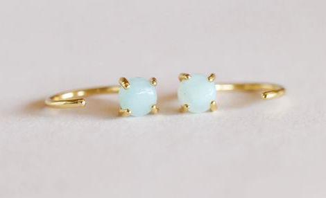 Amazonite Hoop Earrings