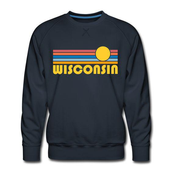 Navy Retro Sun Wisconsin Sweatshirt