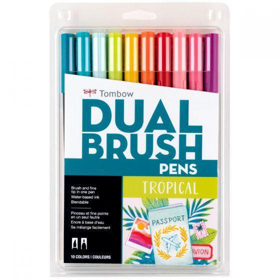 Dual Brush Pen Markers - Tropical Set of 10