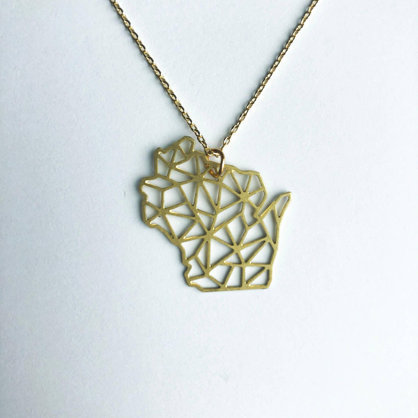 Brass Wisconsin Necklace