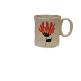 Stoneware Mug with Hand-Painted Flower & Rim