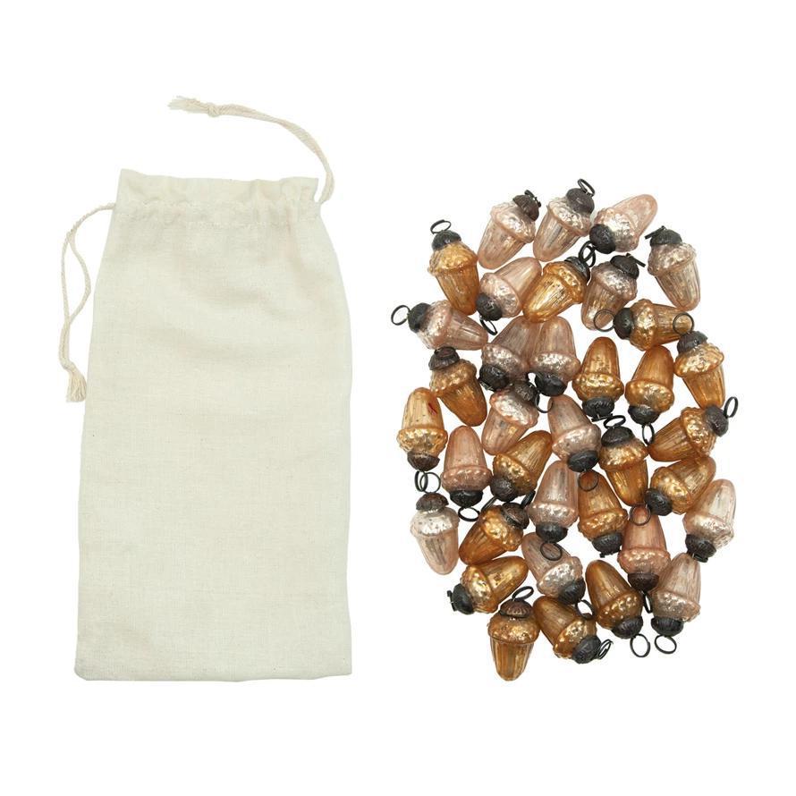 Mercury Glass Acorn-Shaped Ornaments