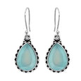 Sterling Silver Aqua Chalcedony Gemstone Earring