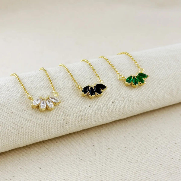 18k Gold Filled CZ Lotus Necklace