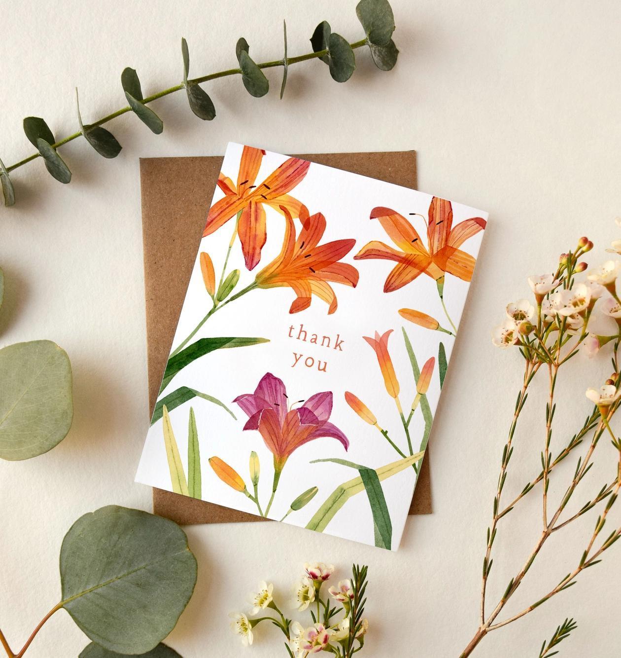 Daylily Thank You Card