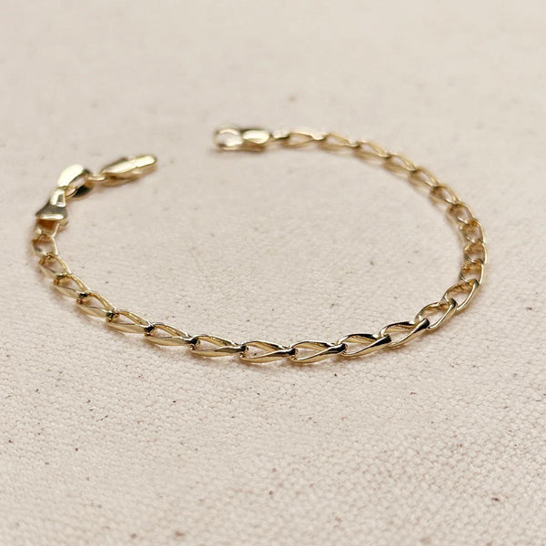 18 K Gold Filled Slight Twist Link Bracelet