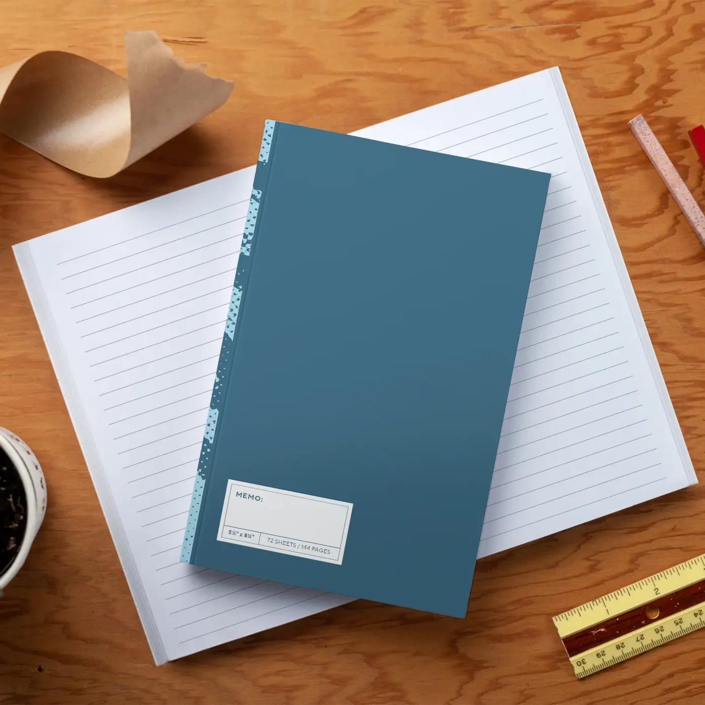 Blue Halftone Soft Touch Notebook