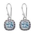 Sterling Silver Blue Topaz Gemstone Dangle Earring