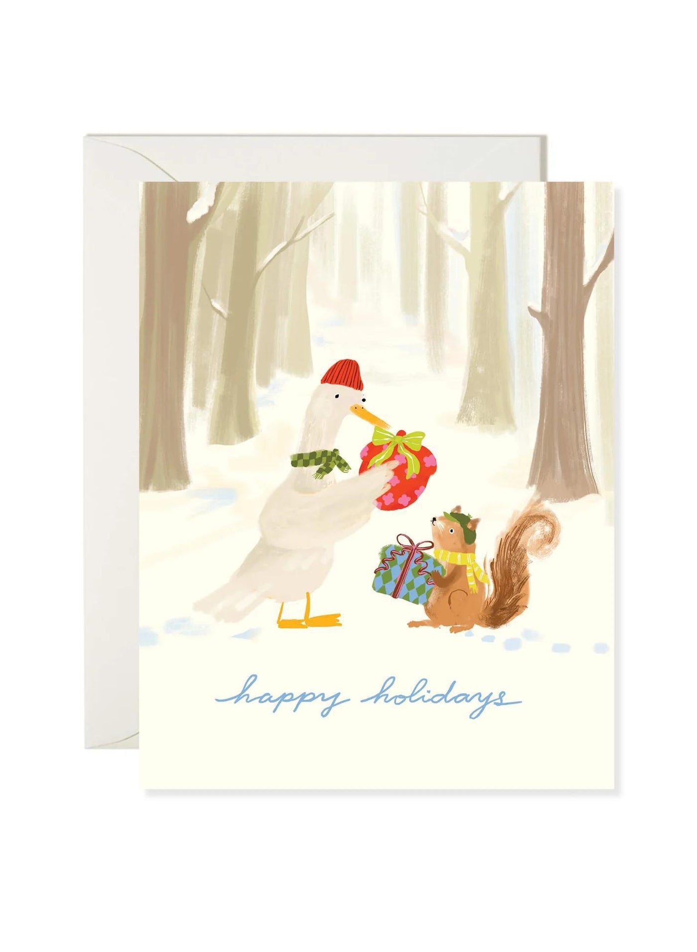 Woodland Gift Exchange - Sweet Animal Holiday Card