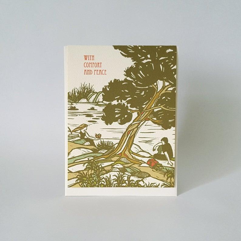 With Comfort and Peace Card