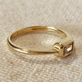 Gold Filled Rectangle Solitaire Ring