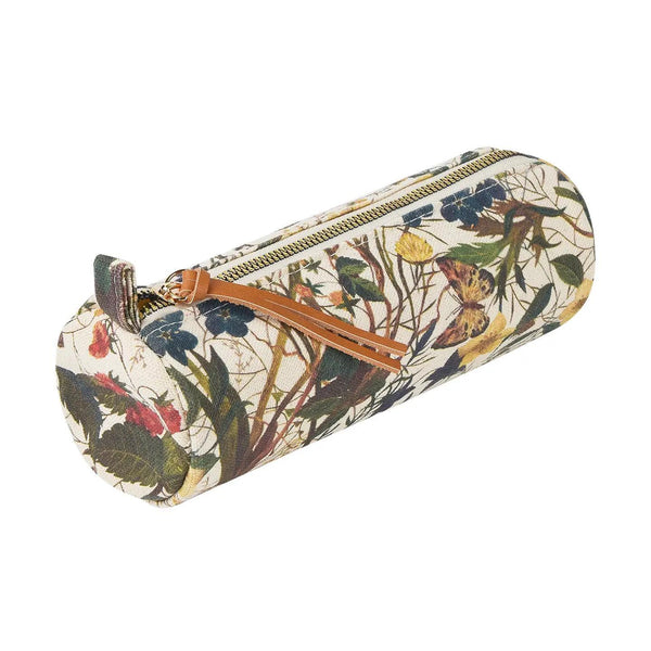 Forest Flowers on White Pencil Pouch