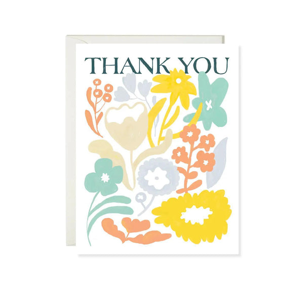 Folk Flower Thanks Card