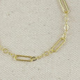 18K Gold Filled Paperclip & Links Chain Bracelet