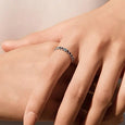 Dual Moissanite Open Circle Ring in Sterling Silver