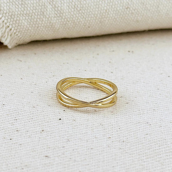 18k Gold Filled X Ring