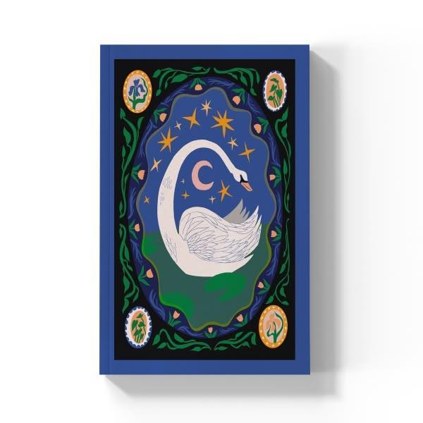 Night Swan Soft Touch Layflat Notebook Journal