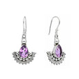 Sterling Silver Amethyst Dangle Earrings