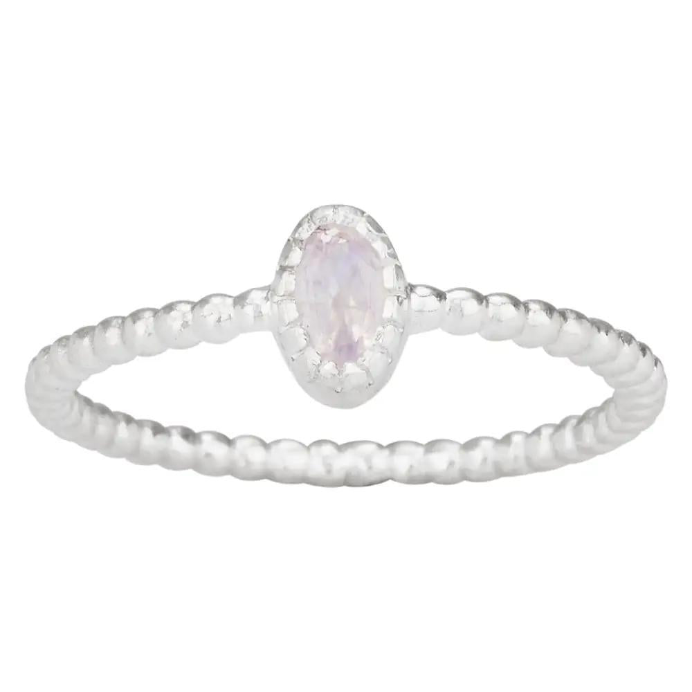 Rainbow Moonstone Sterling Silver Ring