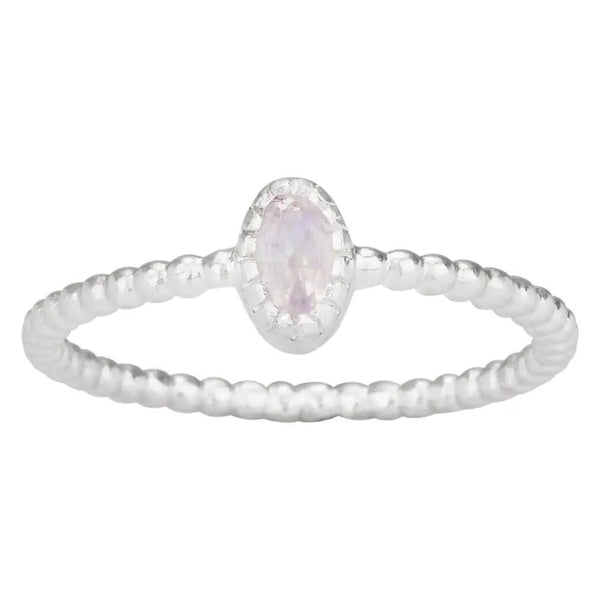 Rainbow Moonstone Sterling Silver Ring