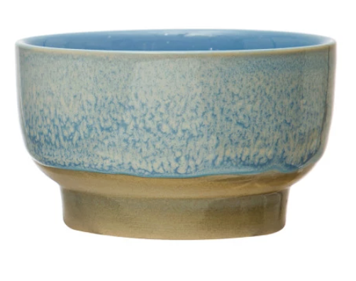 Stoneware Bowl, Reactive Glaze, 3 Colors (each color will vary)