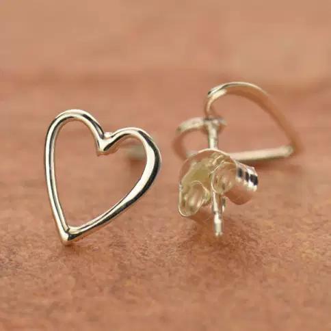 Sterling Silver Openwork Heart Post Earring 9x8mm