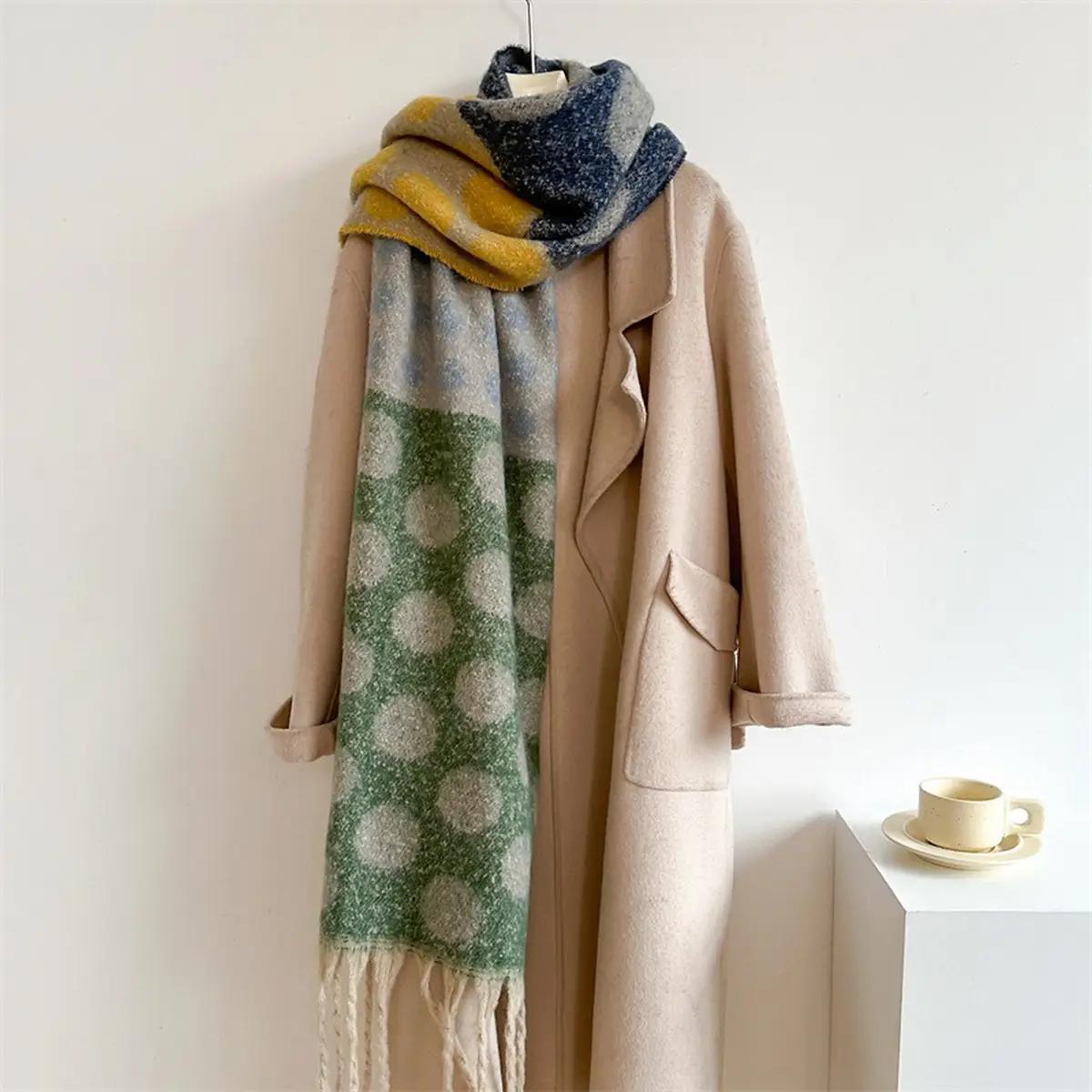 Retro Polka Dot Winter Scarf